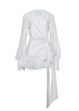 AVERY - Wrap 100% Cotton shirt with frill & side tie