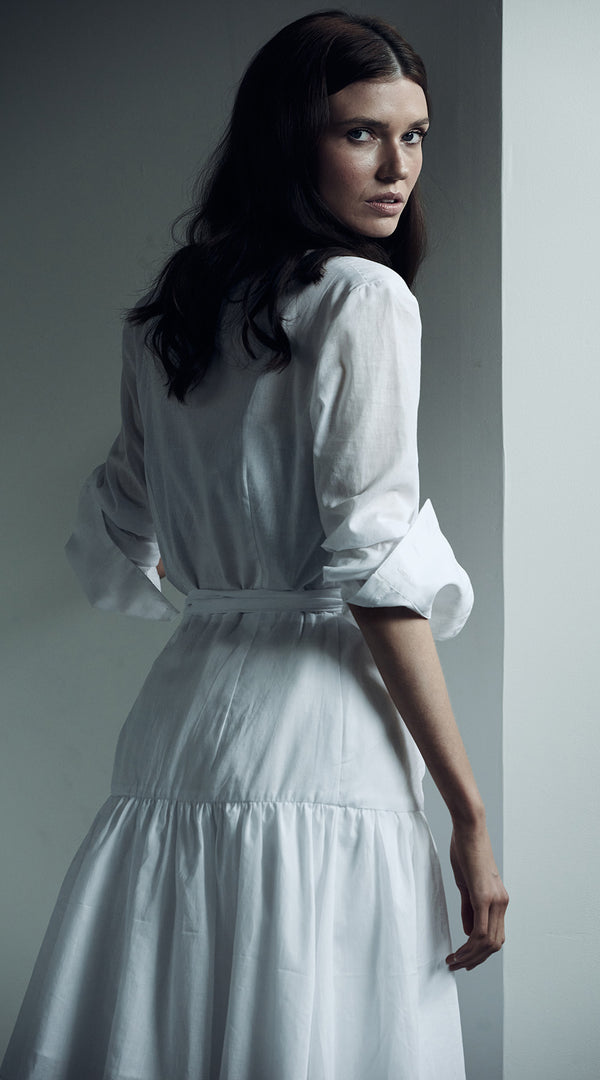 ARIES -  Cotton wrap shirt dress