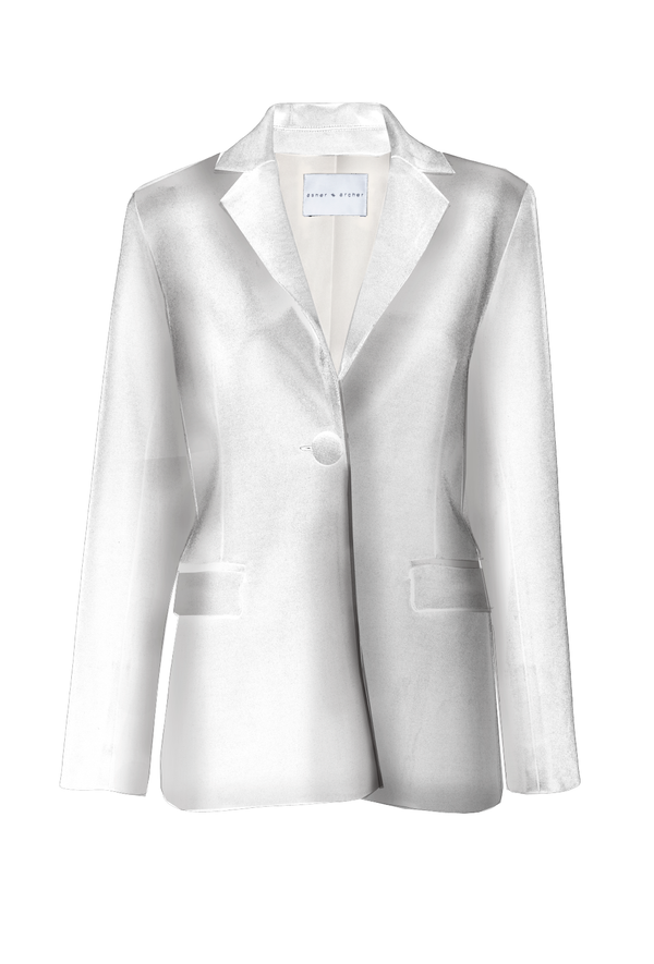 ALPHA WHITE - Tailored knit blazer