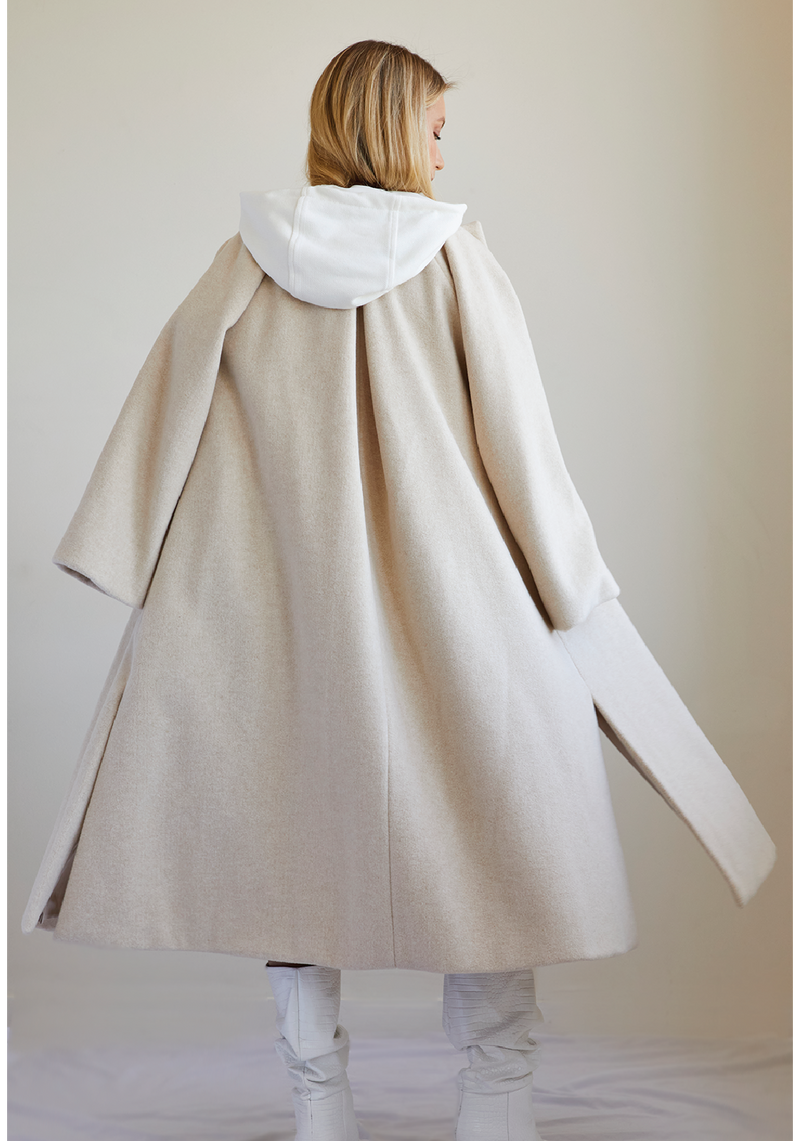 Teddy - Plush camel trapeze coat